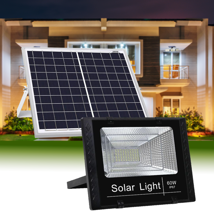 60W LED Outdoor Security Solar Flood Light with Remote Control