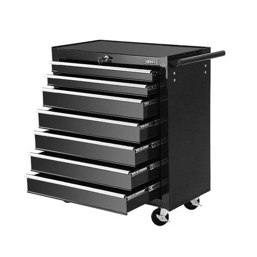 Bostin Life Tool Chest And Trolley Box Cabinet 7 Drawers Cart Garage Storage Black Tools >
