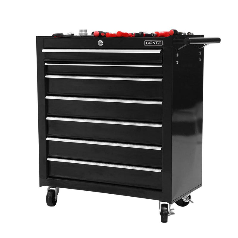 Bostin Life Tool Chest And Trolley Box Cabinet 7 Drawers Cart Garage Storage Black Tools >