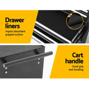 Bostin Life Tool Chest And Trolley Box Cabinet 7 Drawers Cart Garage Storage Black Tools >