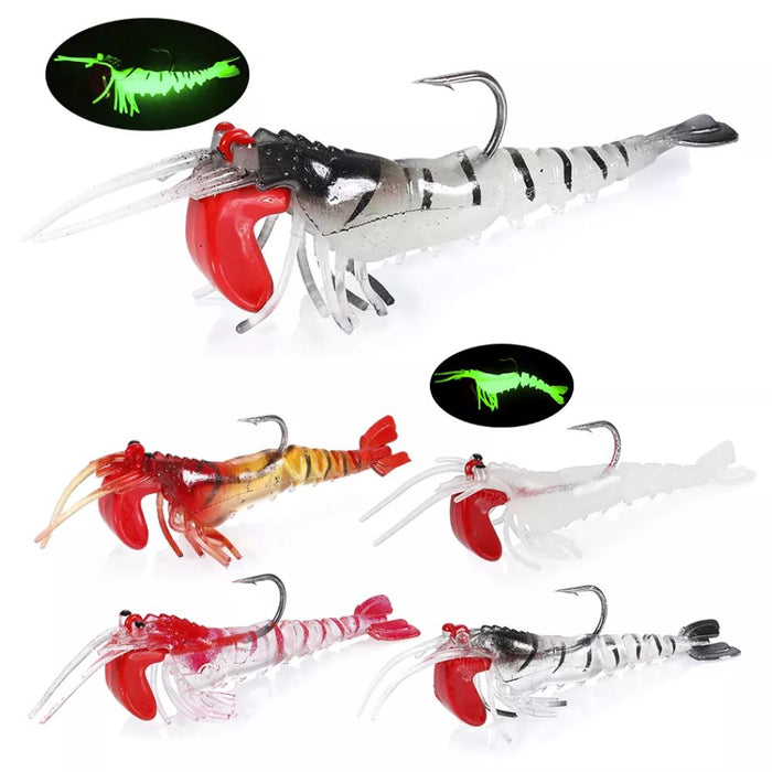 5 Color Multi-section Lead Head Artificial Soft Shrimp Fishing Lure