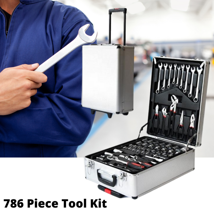 Portable Tool Kit Trolley Case with 786 Tools