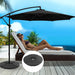 Instahut 3M Umbrella With 48X48Cm Base Outdoor Umbrellas Cantilever Sun Beach Garden Patio Black