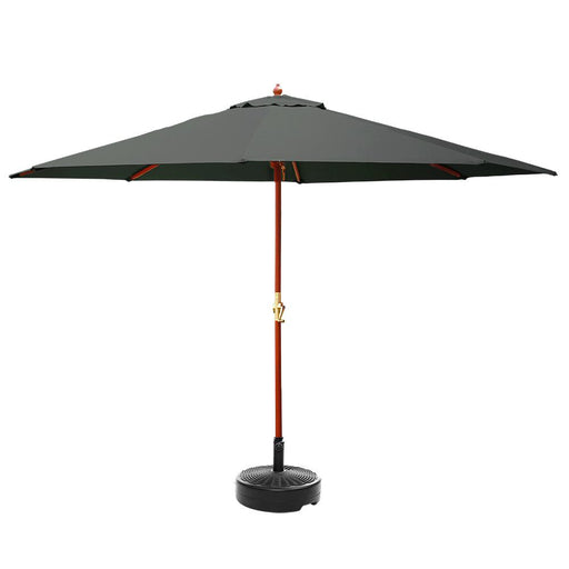 Instahut Outdoor Umbrella Pole Umbrellas 3M W/ Base Garden Stand Deck Charcoal Home & > Shading