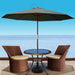 Instahut Outdoor Umbrella Pole Umbrellas 3M W/ Base Garden Stand Deck Charcoal Home & > Shading