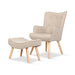 Bostin Life Fabric Accent Armchair Lounge Chair And Ottoman - Beige Furniture > Living Room