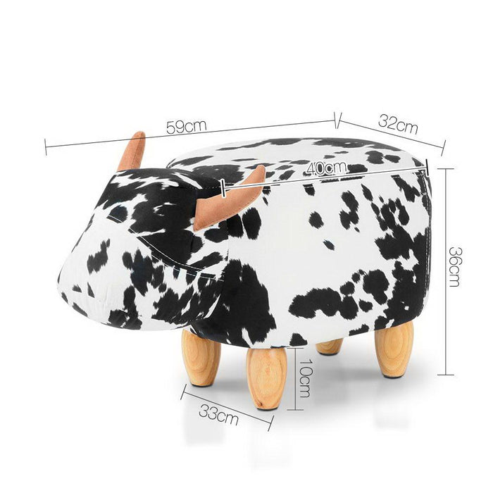 Bostin Life Keezi Kids Ottoman Foot Stool Toy Cow Chair Animal Rest Fabric Seat White Baby & >