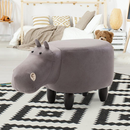 Bostin Life Keezi Kids Ottoman Foot Stool Toy Hippo Chair Pouffe Footstool Rest Fabric Seat Baby & >