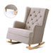 Bostin Life Rocking Armchair Feedining Chair Fabric Armchairs Lounge Recliner Beige Furniture >