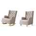 Bostin Life Rocking Armchair Feedining Chair Fabric Armchairs Lounge Recliner Beige Furniture >