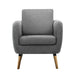 Bostin Life Lounge Chair Armchair With Ottoman Tub Accent Sofa Linen Fabric Grey Dropshipzone