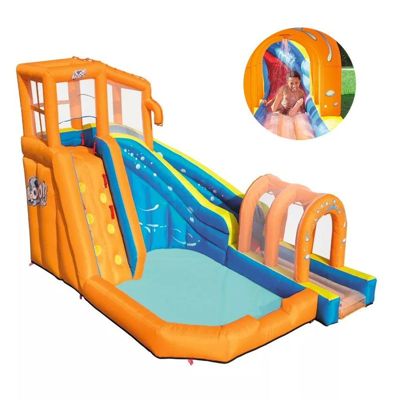 Inflatable Kids Jumping Castle Hurricane Tunnel Blast Water Slide Mega Playground Pool