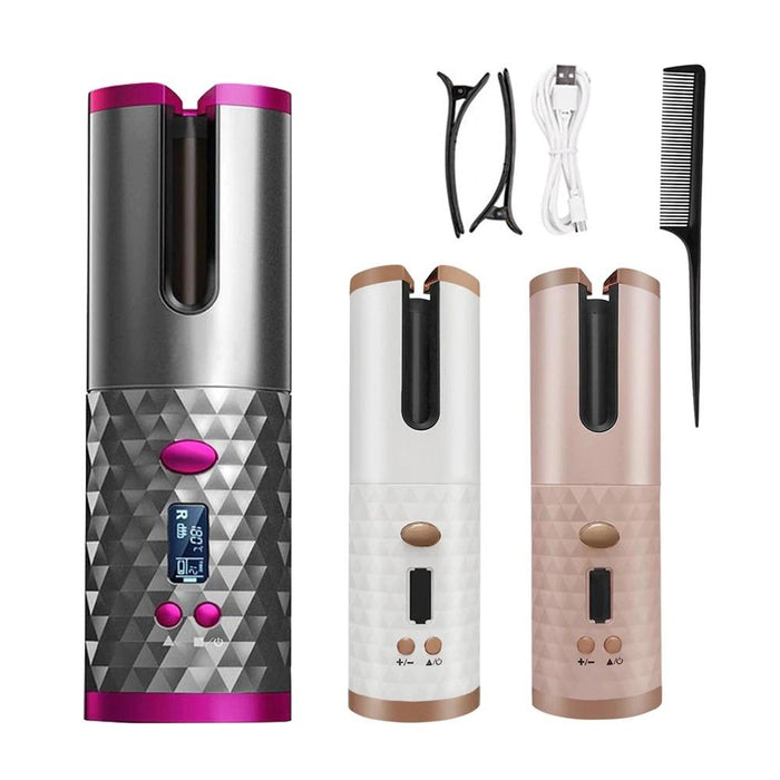Bostin Life Usb Rechargeable Cordless Auto-Rotating Ceramic Portable Womens Hair Curler Health &