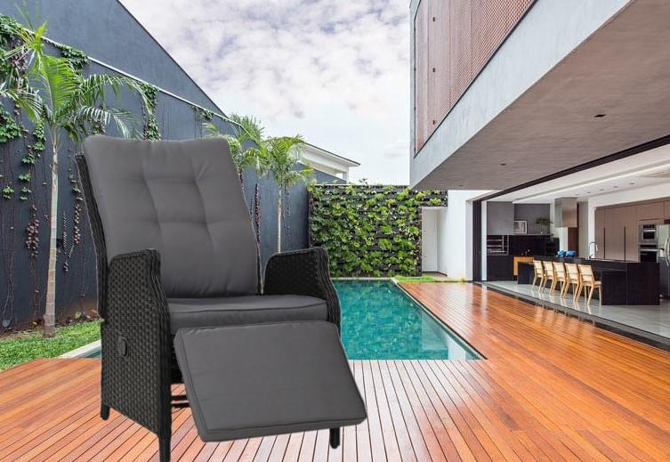 Gardeon Recliner Chair Sun Lounge Setting Outdoor Furniture Patio Wicker Sofa Dropshipzone