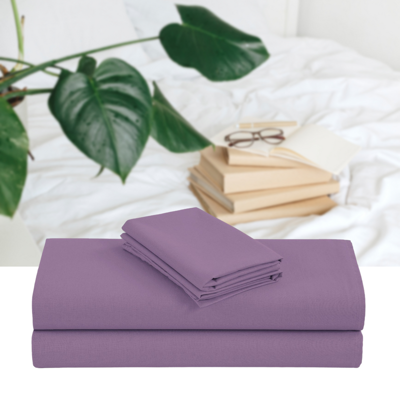 Linen 1200TC Organic Cotton Sheet Sets - Queen Size Purple