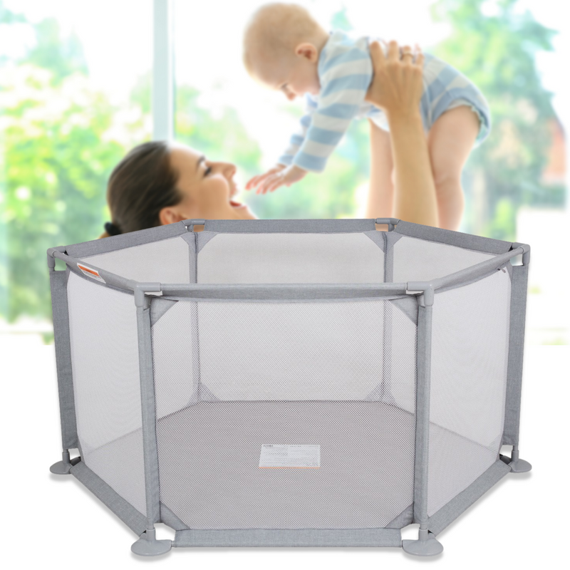 Baby Activity Play Pen Den - Grey