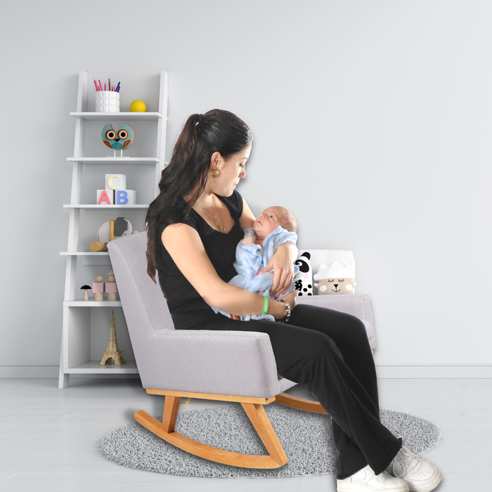 Mum and Baby Nursery Rocking Chair - Beech