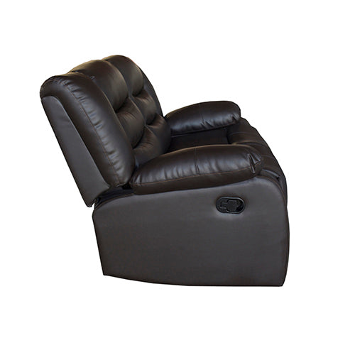 Pu Leather Recliner 2 Seat Sofa - Brown
