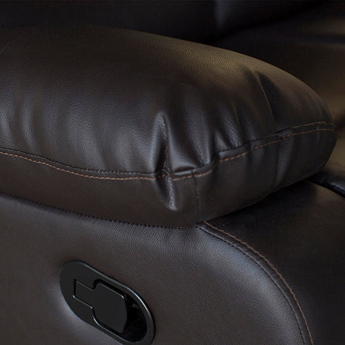 Pu Leather Recliner 2 Seat Sofa - Brown