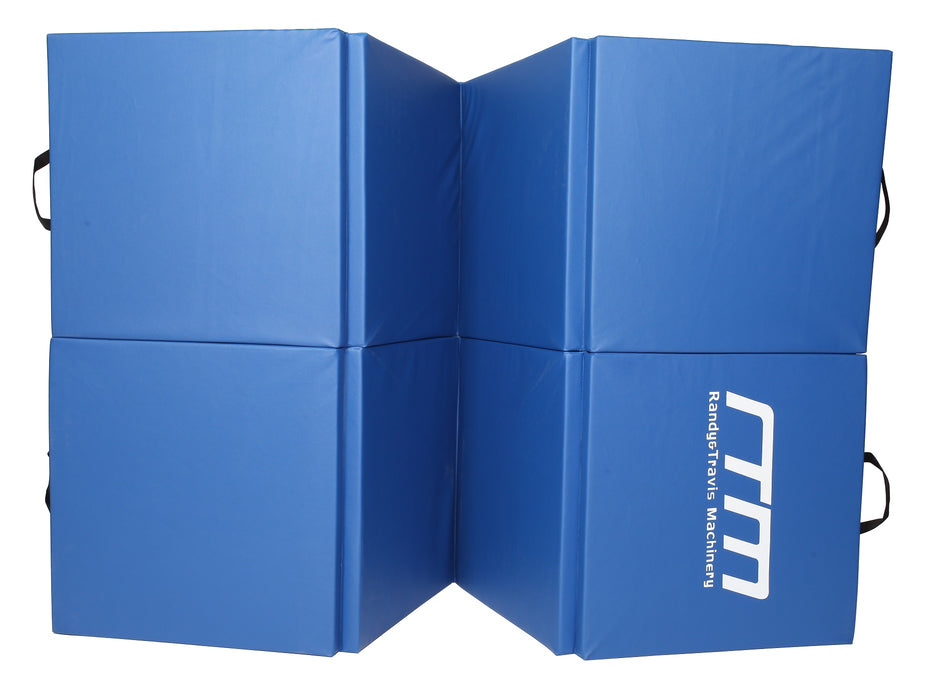 Portable Foldable Vinyl 240cm x 122cm Exercise Mat - Blue
