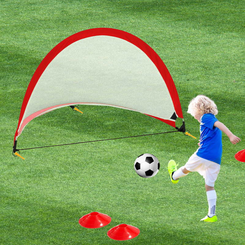 Kids Soccer Goals Set with 2 Pop Up Soccer Goals Cones and Carry Bag