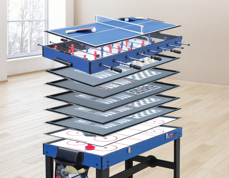 12-in-1 4FT Combo Games Table with Foosball Air Hockey Table Tennis and More