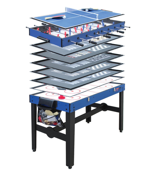 12-in-1 4FT Combo Games Table with Foosball Air Hockey Table Tennis and More