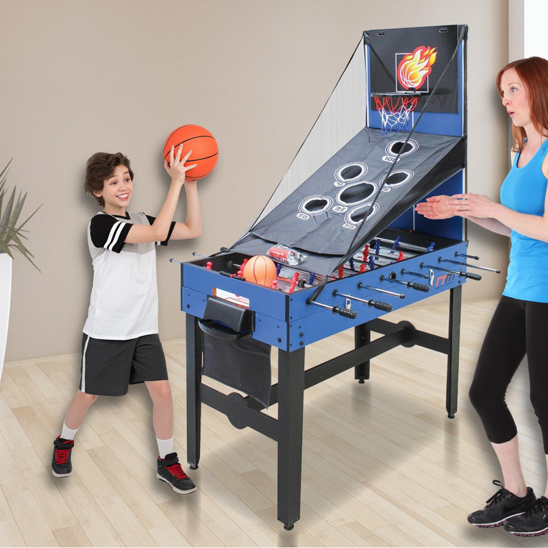 12-in-1 4FT Combo Games Table with Foosball Air Hockey Table Tennis and More