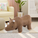 Bostin Life Ottoman With Wooden Footrest - Bobi Brown Muscled Rhinoceros Baby & Kids > Furniture