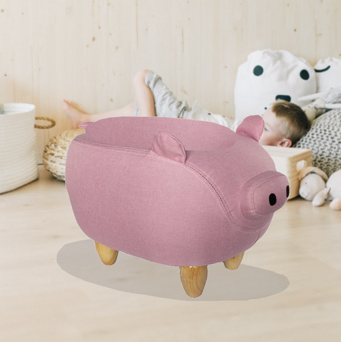 Bostin Life Ottoman Storage With Wooden Footrest - Pinky Pig Baby & Kids > Furniture
