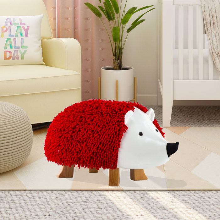 Bostin Life Ottoman With Wooden Footrest - Lira Red Hedgehog Baby & Kids > Furniture