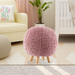 Bostin Life Fleece Ball Stool With Natural Wooden Legs - Pink Baby & Kids > Furniture