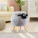 Bostin Life Ottoman Storage With Wooden Footrest - Ashton Grey Sheep Baby & Kids > Furniture