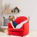 Bostin Life Kids Wooden Structure Fabric Matty Monster Sofa - Red Baby & > Furniture
