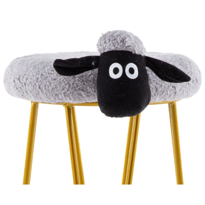 Bostin Life Kids Sheep Face Golden Leg Stool - Grey Baby & > Furniture