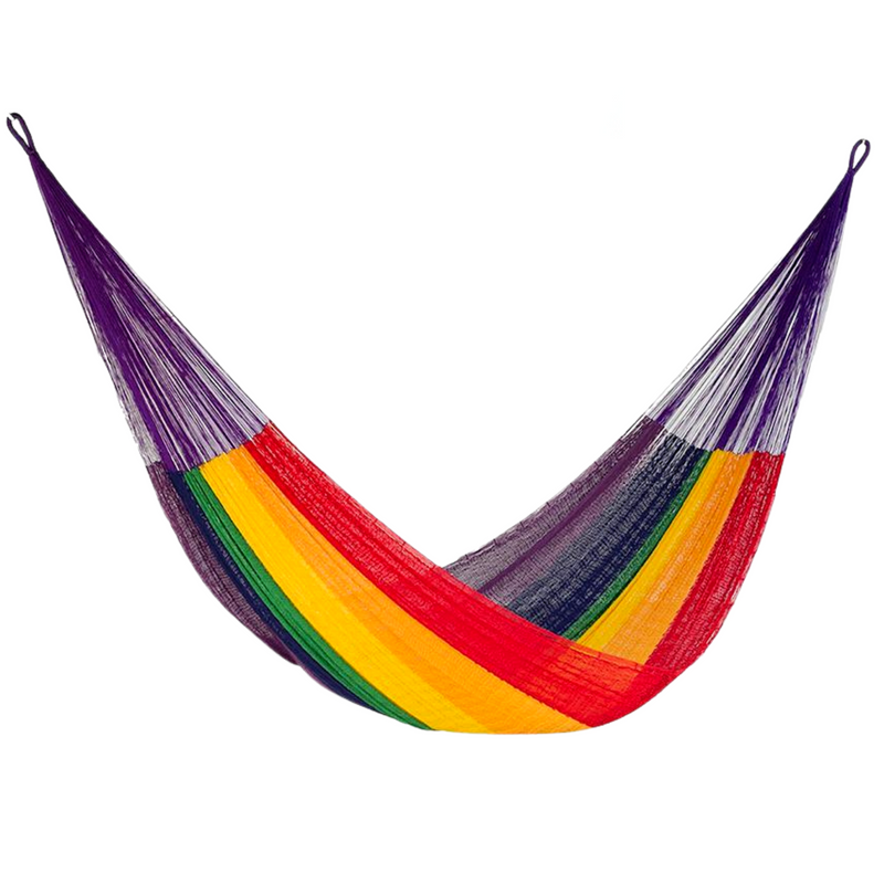 Cotton Single Size Hammock - Rainbow