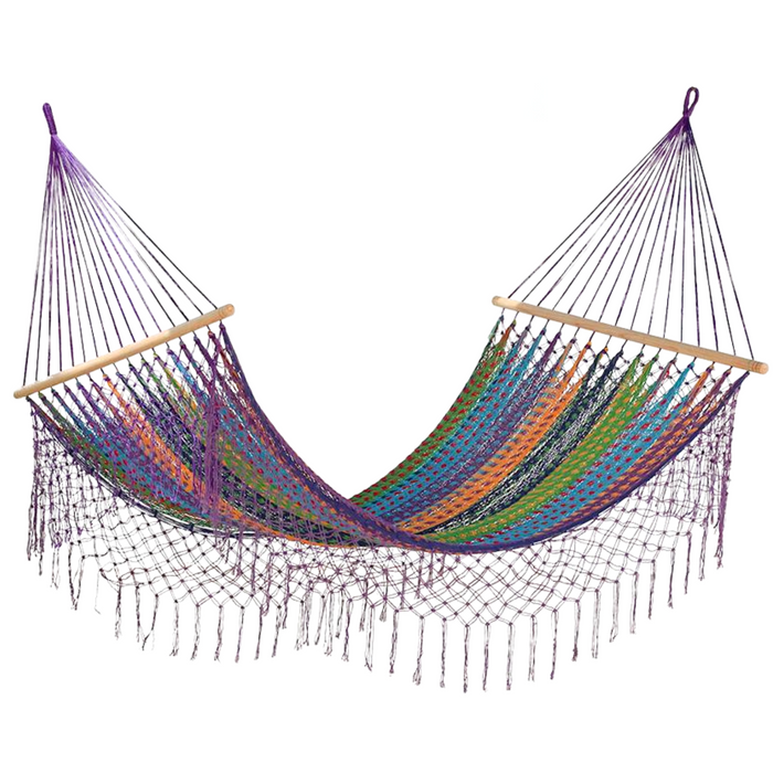 Resort Style Fringed Queen Size Hammock - Colorina