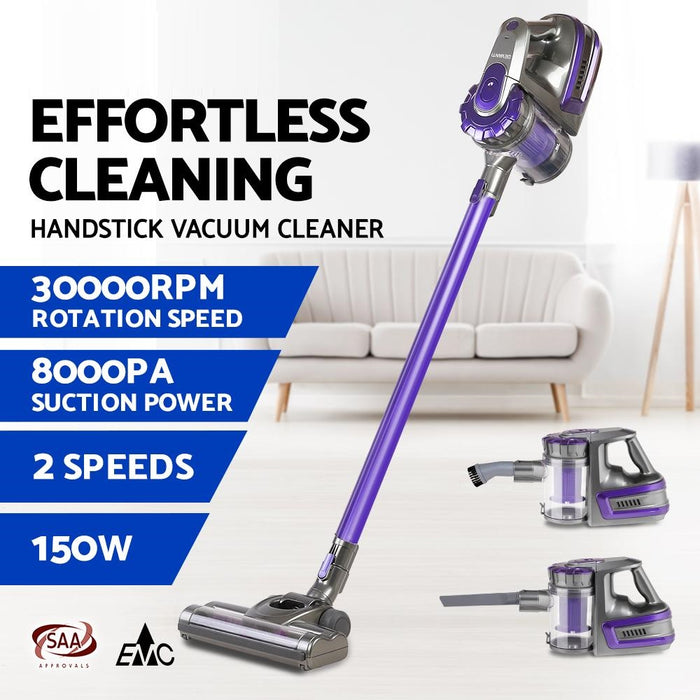 150 Cordless Handheld Stick Vacuum Cleaner 2 Speed  Purple And Grey