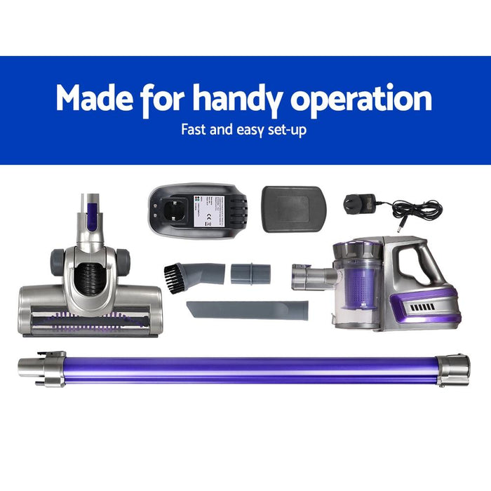 Bostin Life Devanti150 Cordless Handheld Stick Vacuum Cleaner 2 Speed Purple And Grey Appliances >