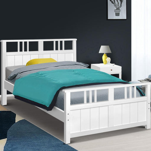Bostin Life Wooden Bed Frame King Single Size Timber Kids Adults Mattress Base Eva Dropshipzone