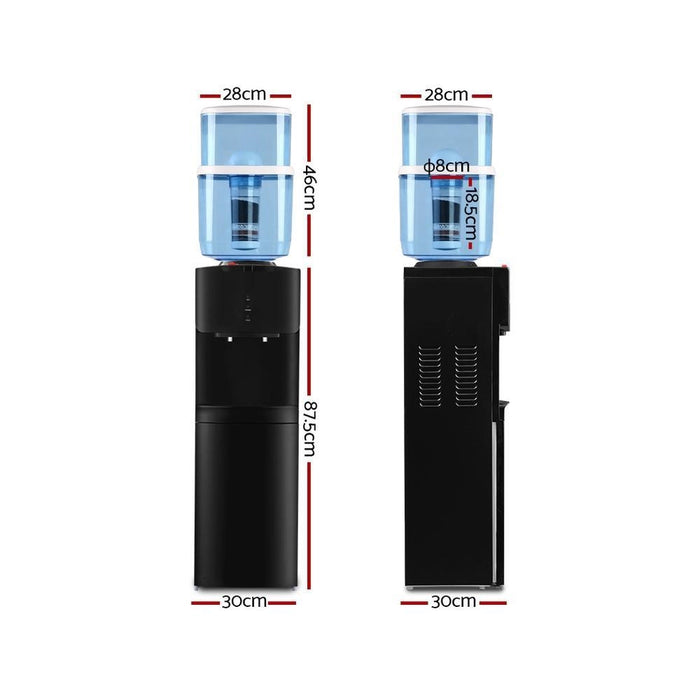 Dual Tap 22L Water Cooler Chiller Dispenser Bottle Stand Filter Purifier Office Black