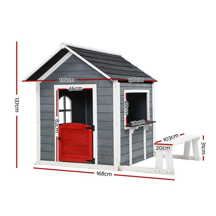 Bostin Life Kids Cubby House Outdoor Pretend Play Bench Wooden Playhouse Childrens Baby & > Toys