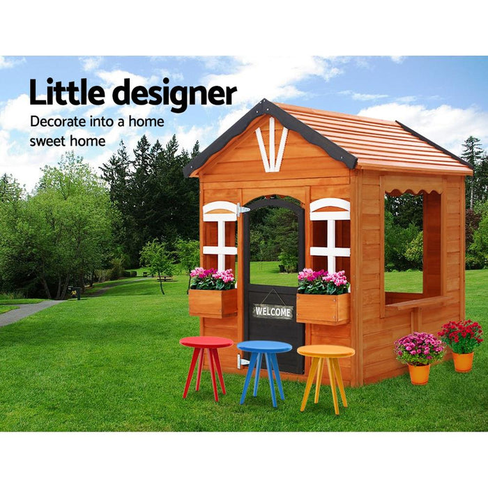 Bostin Life Kids Cubby House Wooden Outdoor Playhouse Timber Childrens Pretend Play Baby & > Toys