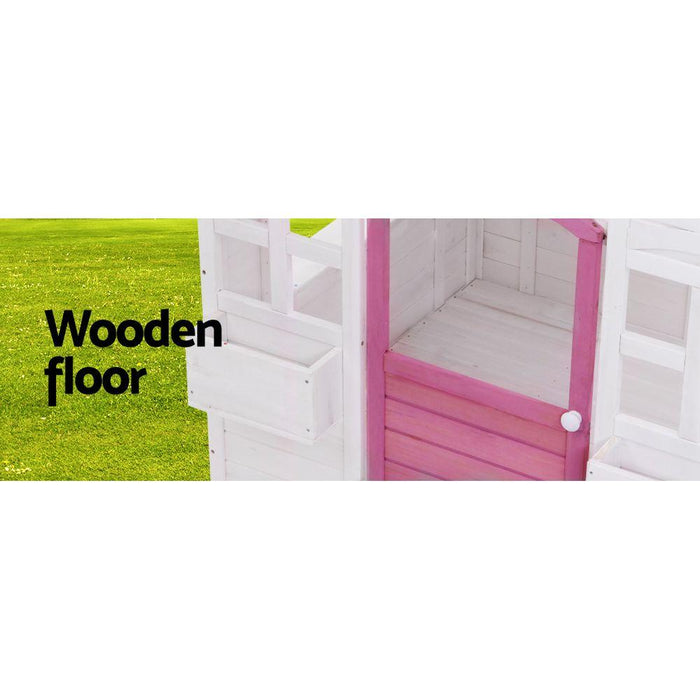 Bostin Life Kids Wooden Cubby House With Floor Outdoor Childrens Pretend Play Baby & > Toys