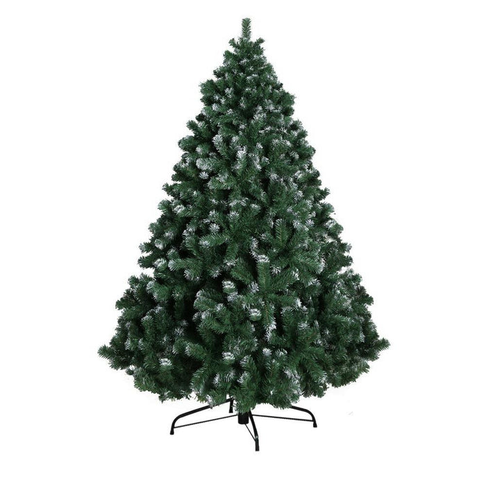 Bostin Life Jingle Jollys 2.1M 7Ft Christmas Tree Xmas Home Decoration 1250 Tips Snowy Green