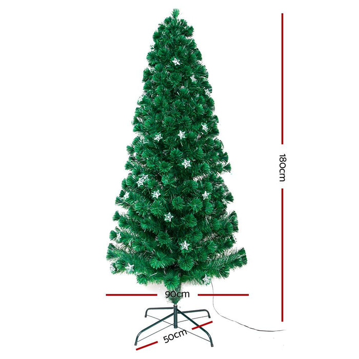 Bostin Life Jingle Jollys 1.8M 6Ft Led Christmas Tree Xmas Optic Fibre Multi Colour Lights Occasions