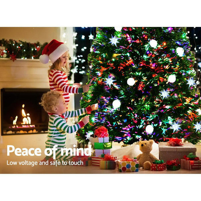 Bostin Life Jingle Jollys 1.8M 6Ft Led Christmas Tree Optic Fibre Xmas Multi Colour Lights Occasions