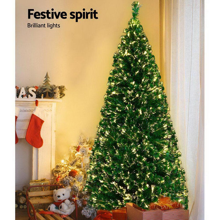 Bostin Life Jingle Jollys Christmas Tree 1.8M 6Ft Led Xmas Fibre Optic Multi Warm White Occasions >
