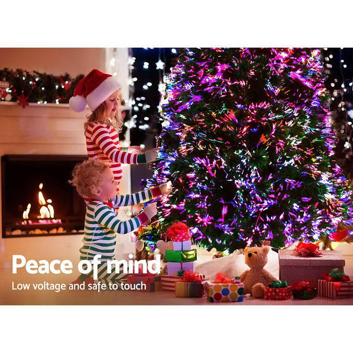 Bostin Life Jingle Jollys 2.1M 7Ft Led Christmas Tree Optic Fibre Xmas Multi Colour Lights Occasions