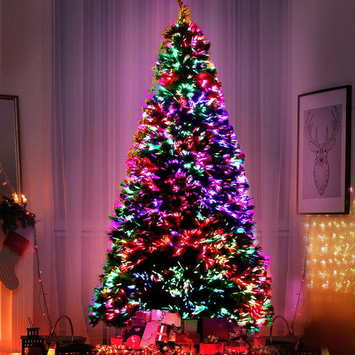 Bostin Life Jingle Jollys 2.4M 8Ft Led Christmas Tree Xmas Optic Fibre Multi Colour Lights Occasions